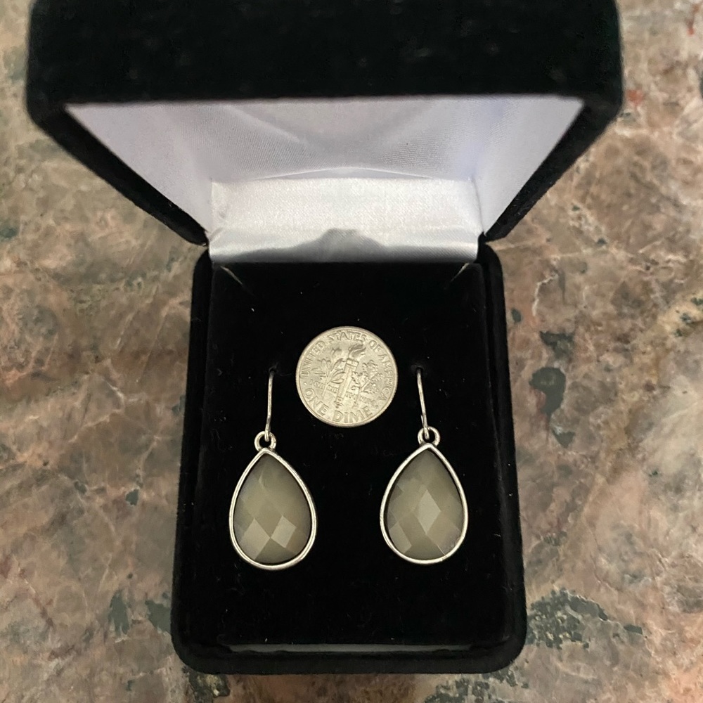 Smokey Grey fish hook earrings